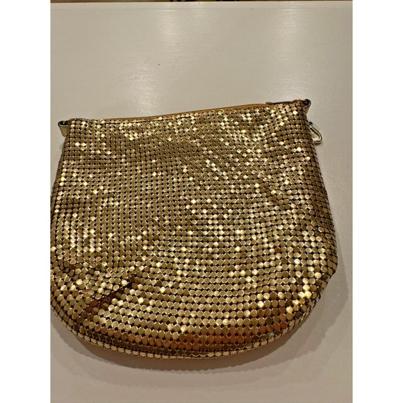 Vintage Whiting & Davis Mesh Bag Gold Tone 5.25" X 5.75" No Strap - Picture 5 of 16